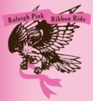 A pink ribbon with an eagle and the words " raleigh pink ribbon ride ".